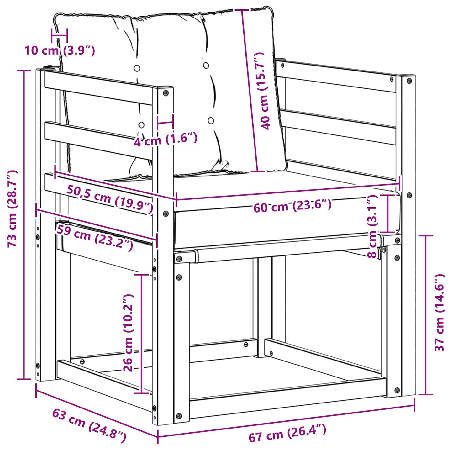 2 Stück Outdoor-Sofa Massivholz Akazie Natur