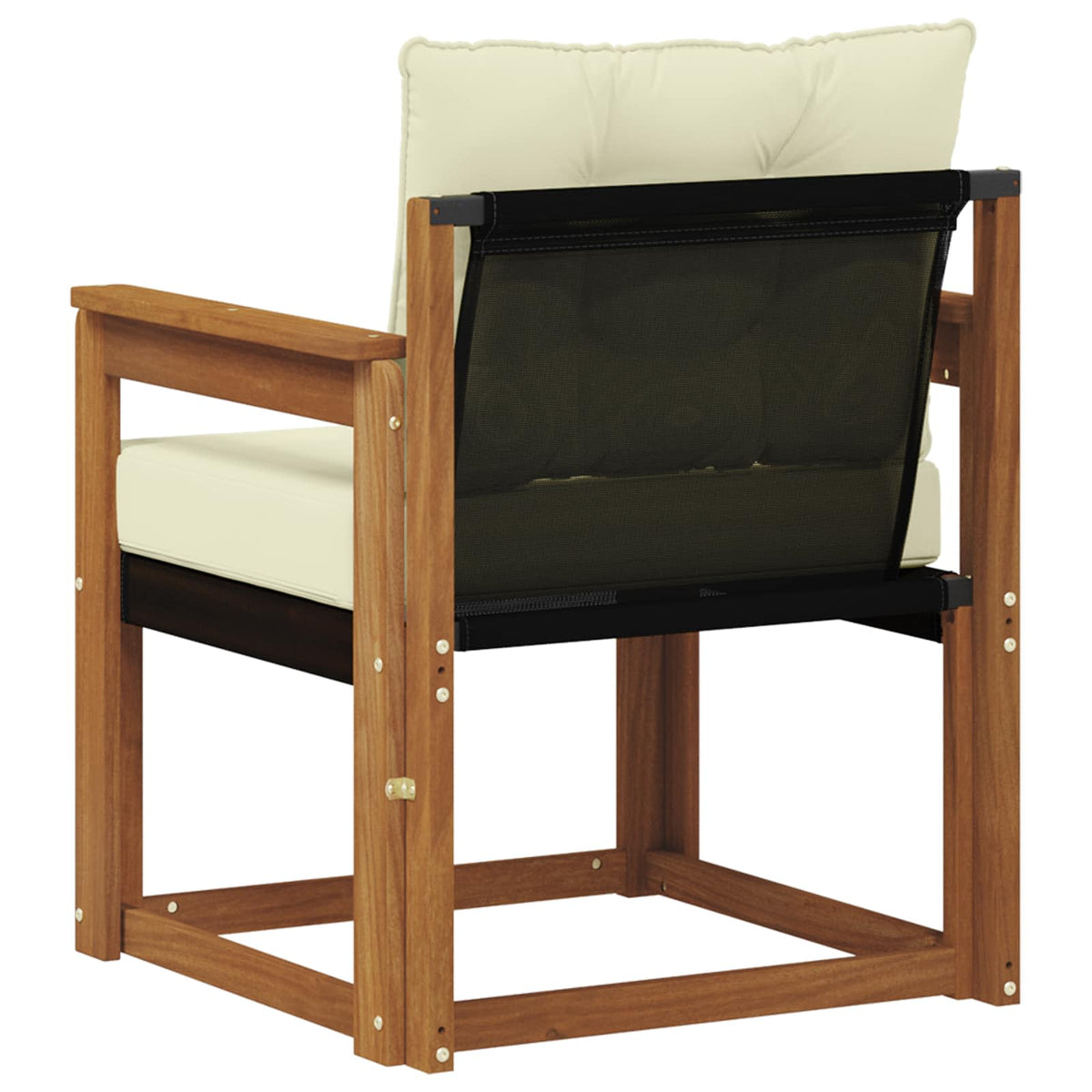 Outdoor-Sofa Massives Akazienholz und Textilene Natur und Creme