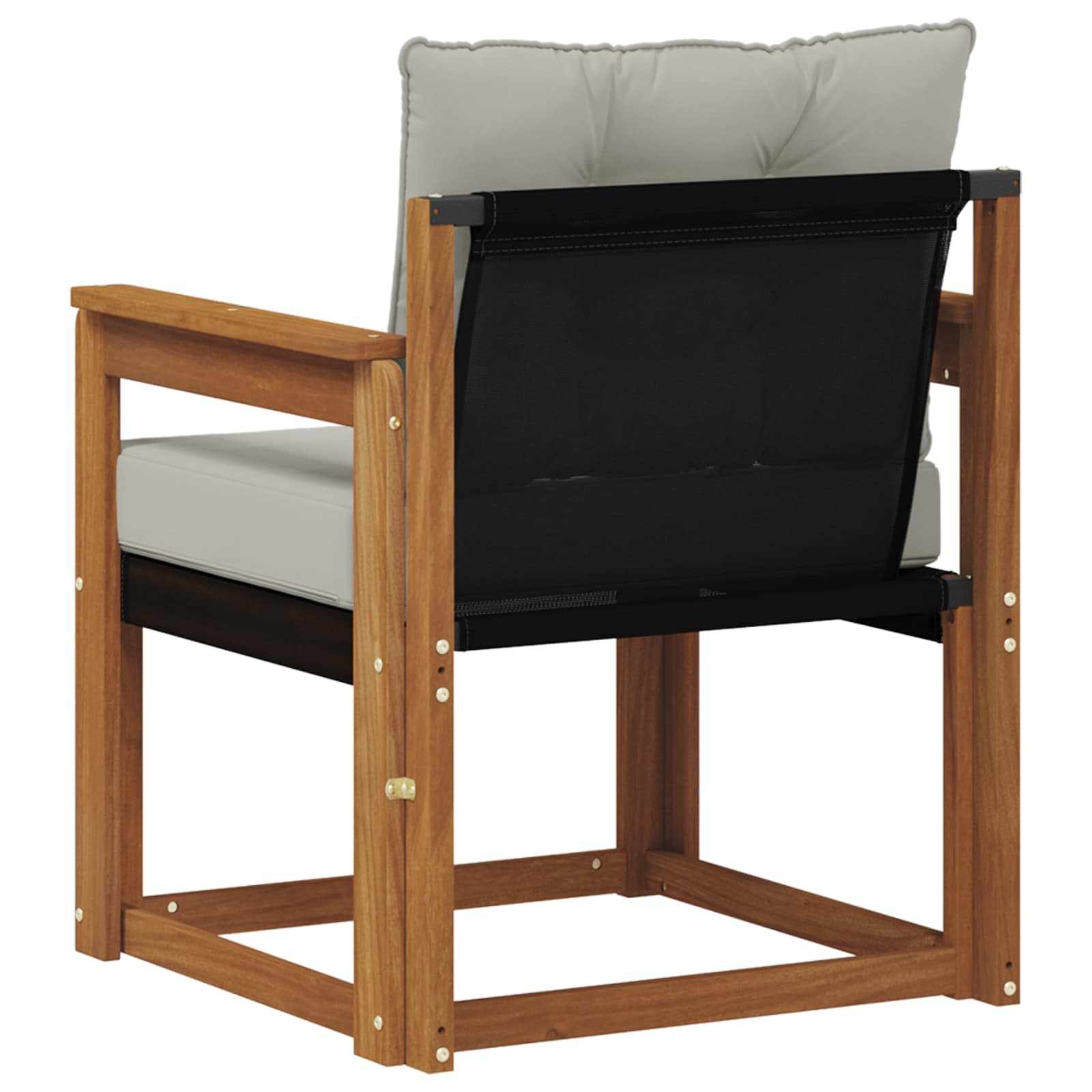 Outdoor-Sofa Massivholz Akazie Natürlich und Hellgrau