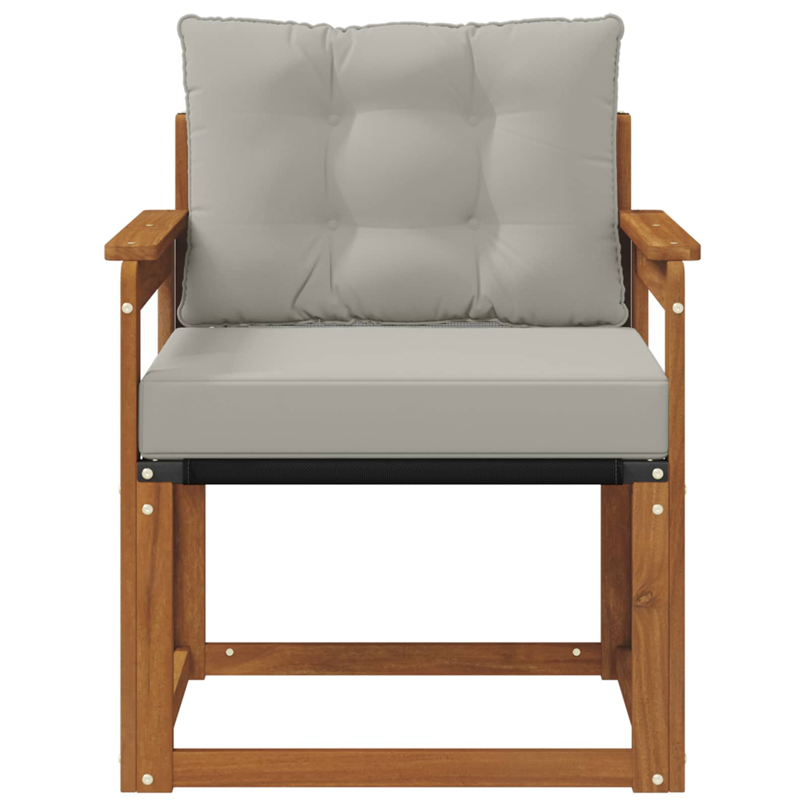 Outdoor-Sofa Massivholz Akazie Natürlich und Hellgrau