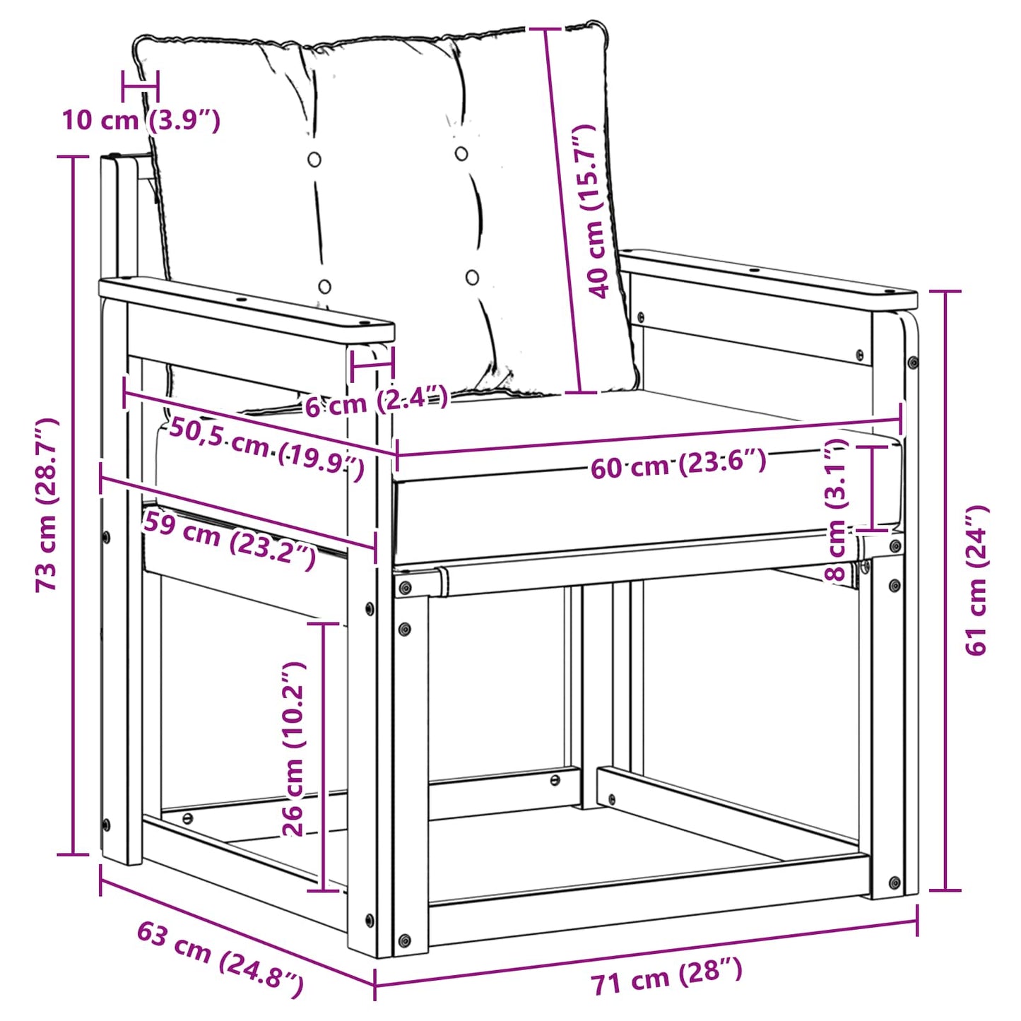 Outdoor-Sofa Massivholz Akazie Natürlich und Hellgrau