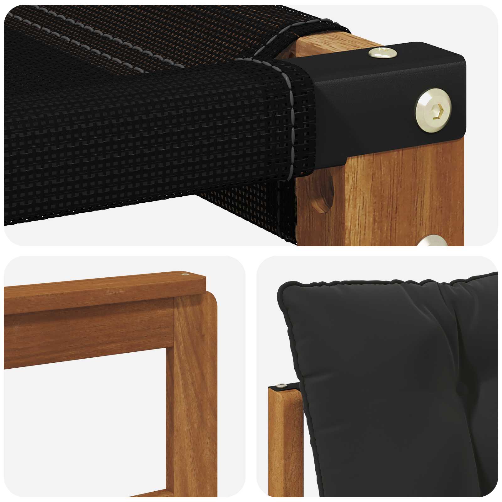 2 Stück Outdoor-Sofa Massivholz Akazie Natur