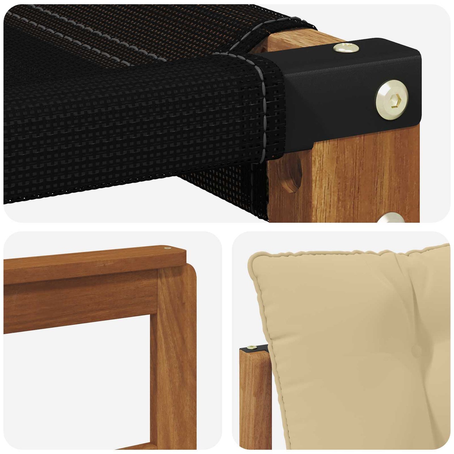 Outdoor-Sofa Massivholz Akazie Natur