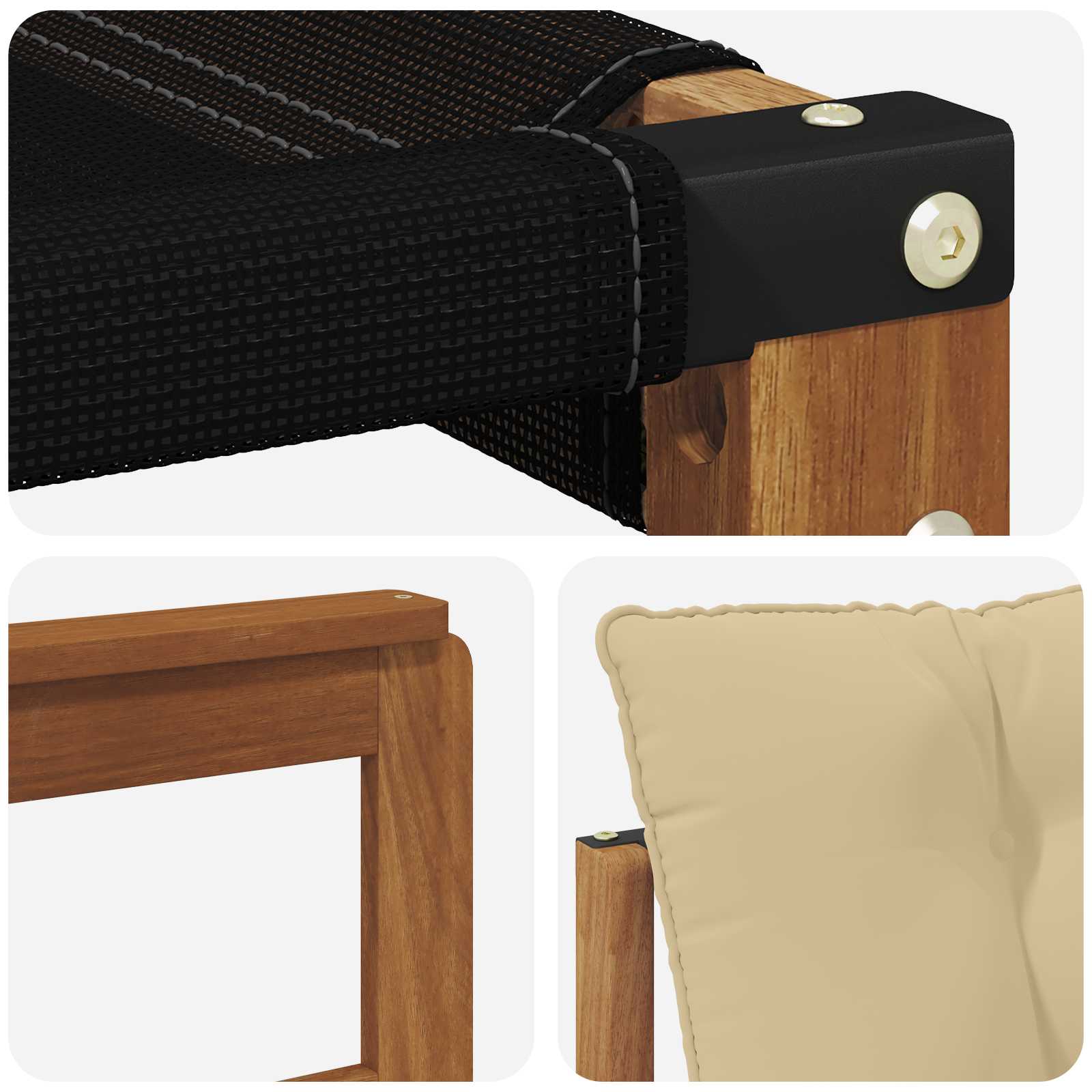 Outdoor-Sofa Massivholz Akazie Natur