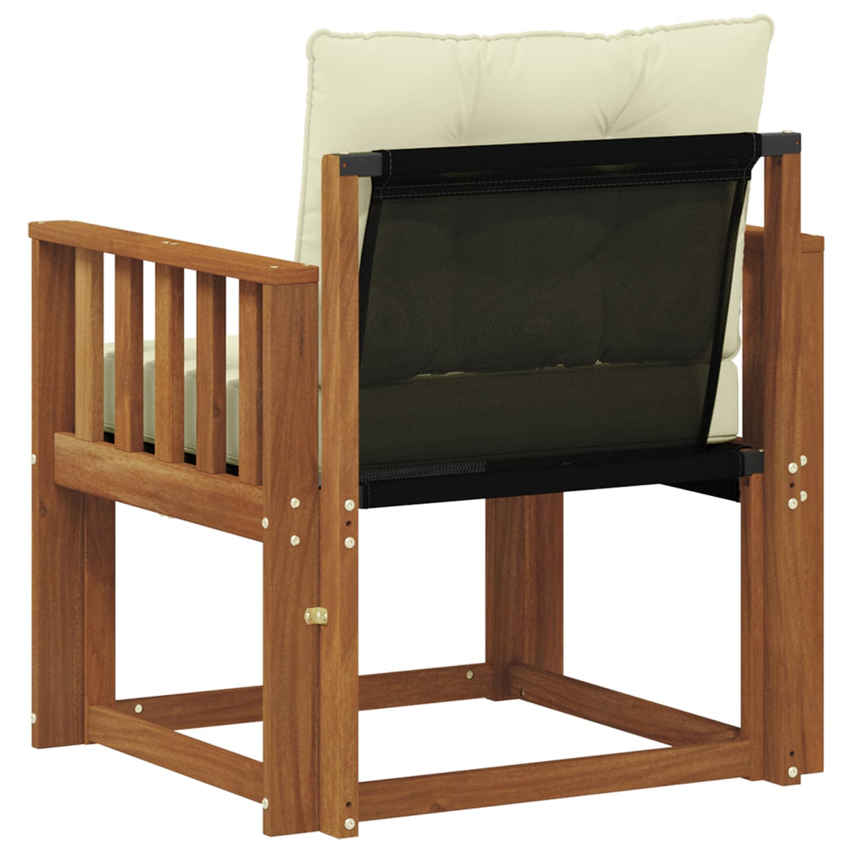 Outdoor-Sofa Massivholz Akazie Natur und Creme