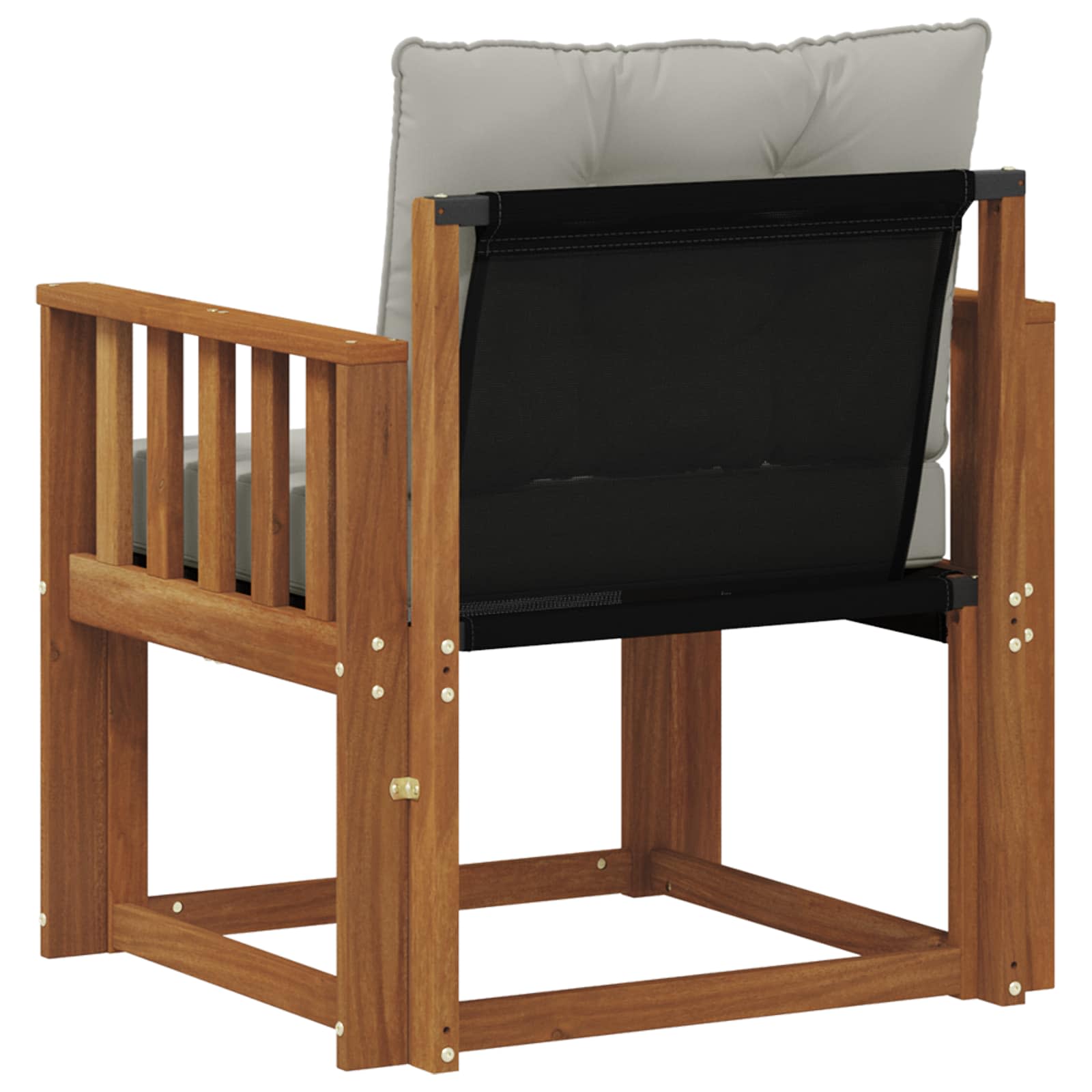 Outdoor-Sofa Massivholz Akazie Natürlich und Hellgrau