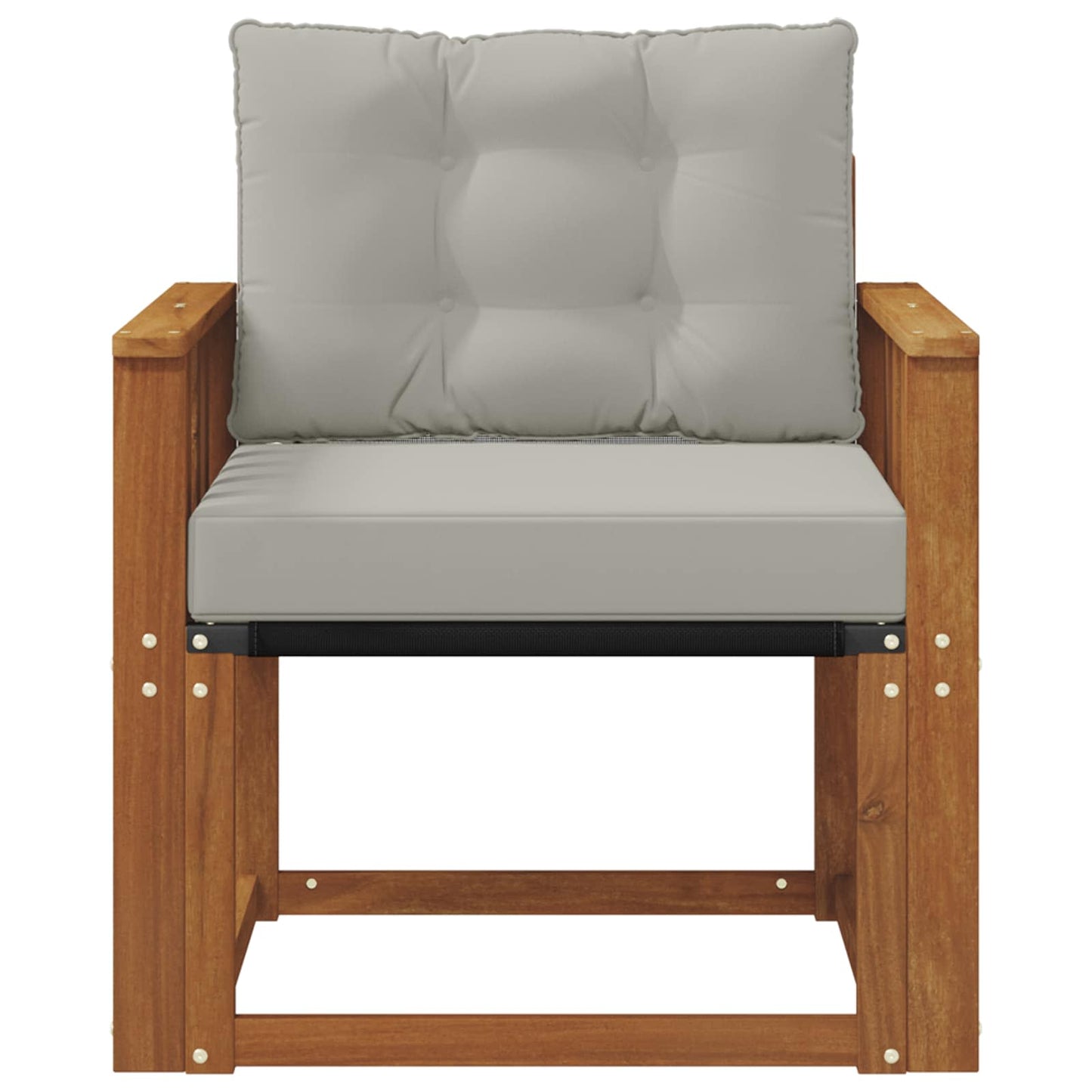 Outdoor-Sofa Massivholz Akazie Natürlich und Hellgrau