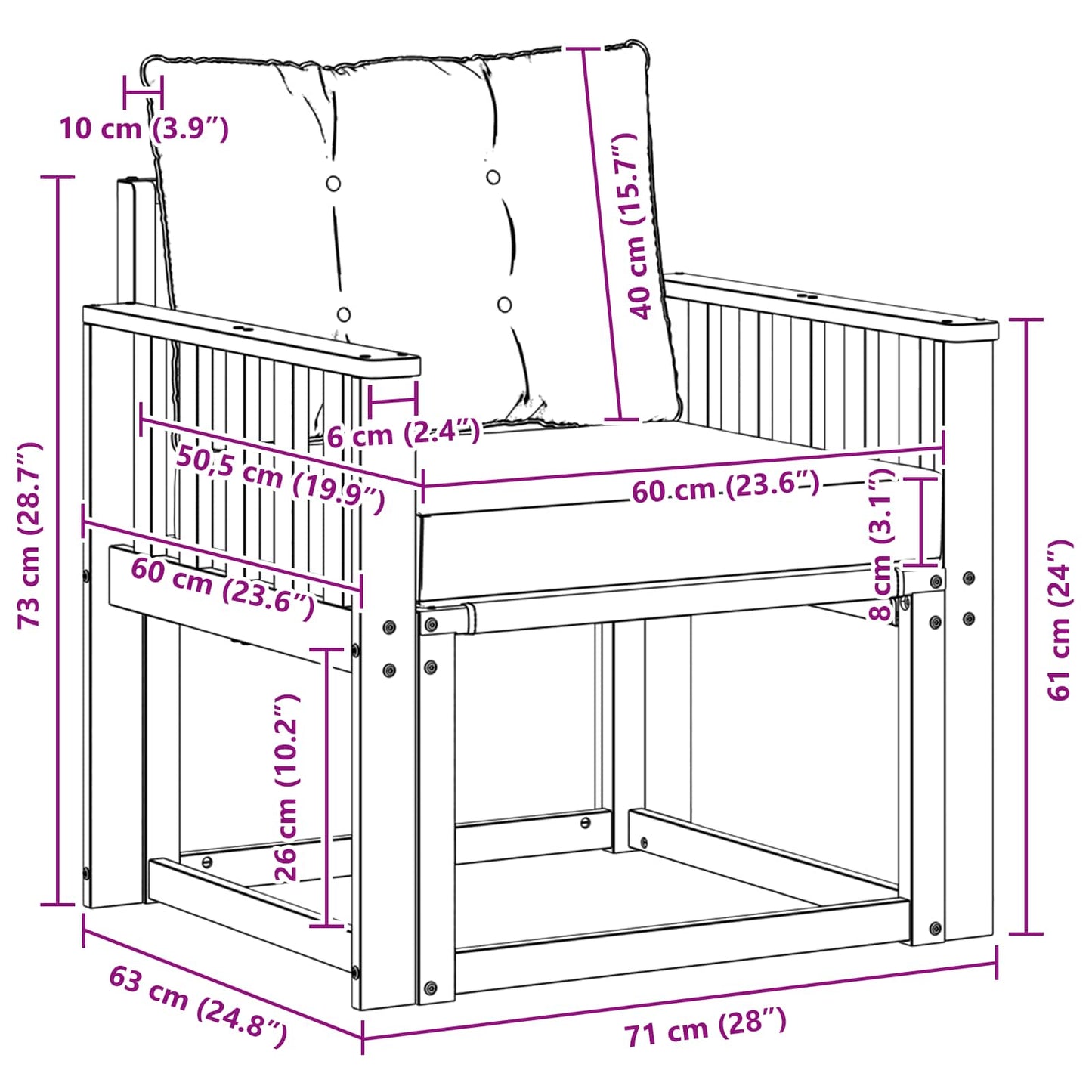 Outdoor-Sofa Massivholz Akazie Natürlich und Hellgrau