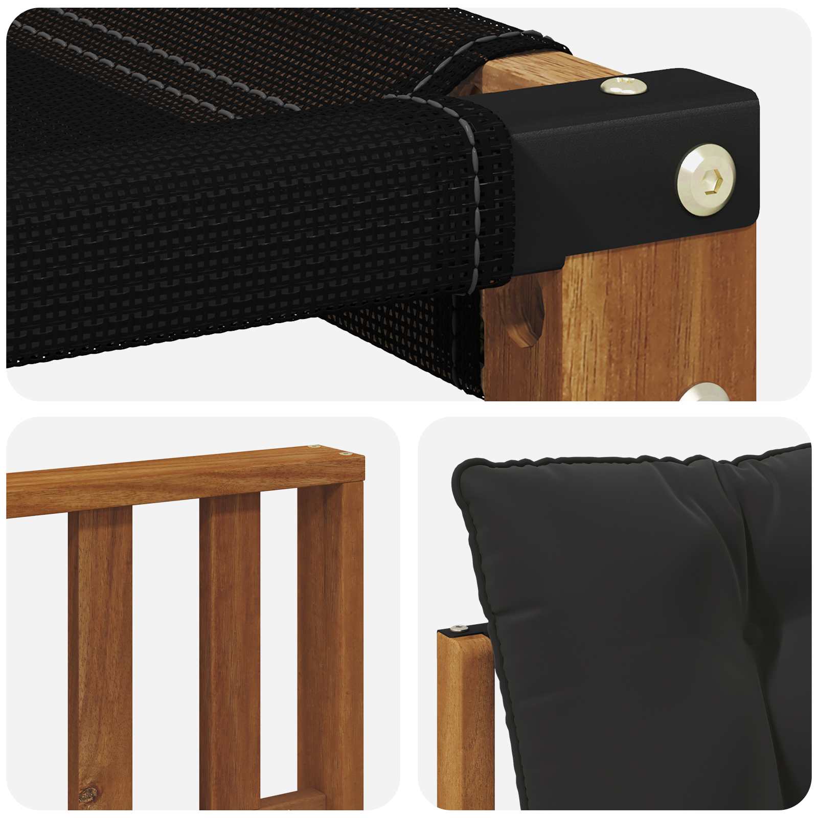 Outdoor-Sofa Massives Akazienholz und Textilene Natur