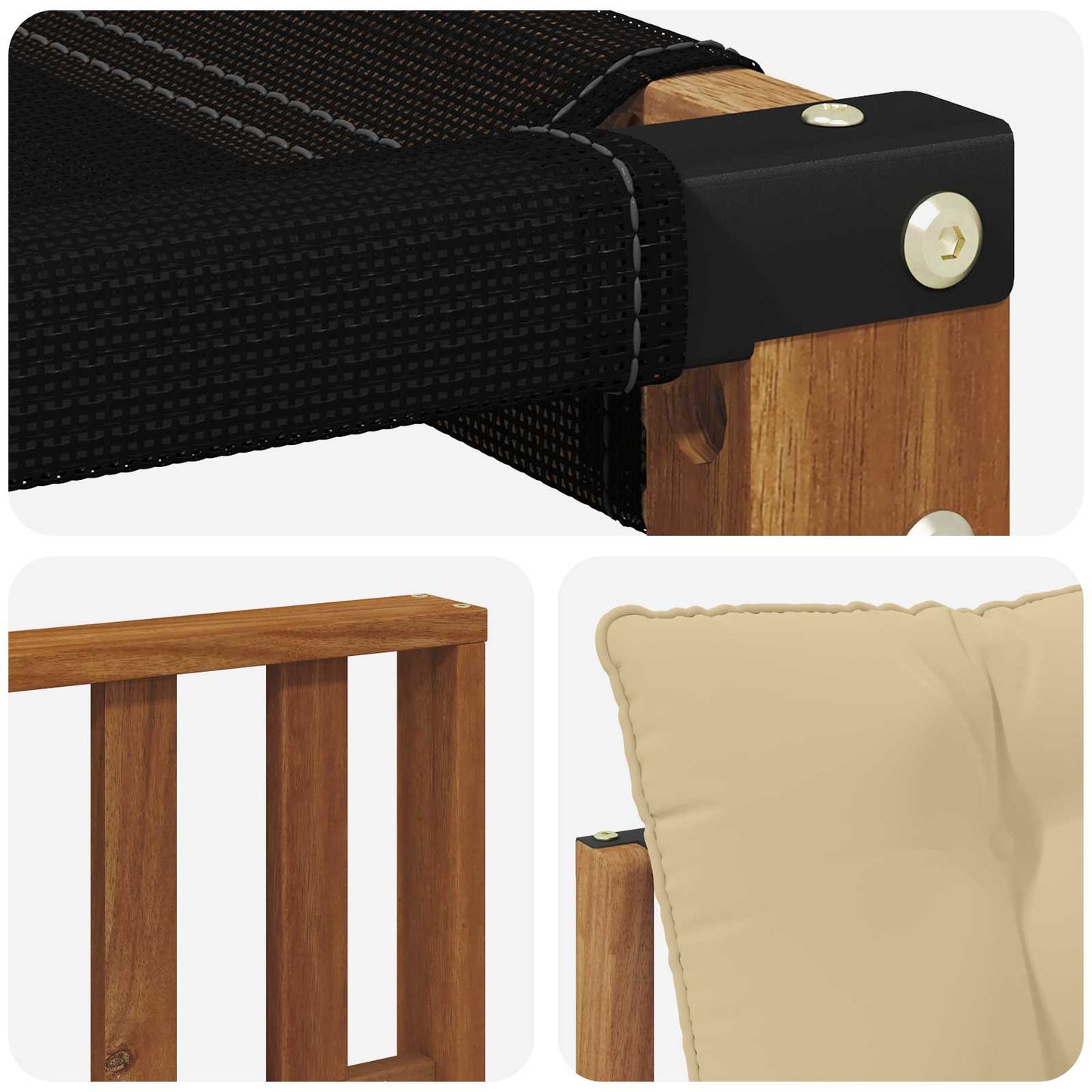 Outdoor-Sofa Massivholz Akazie Natur