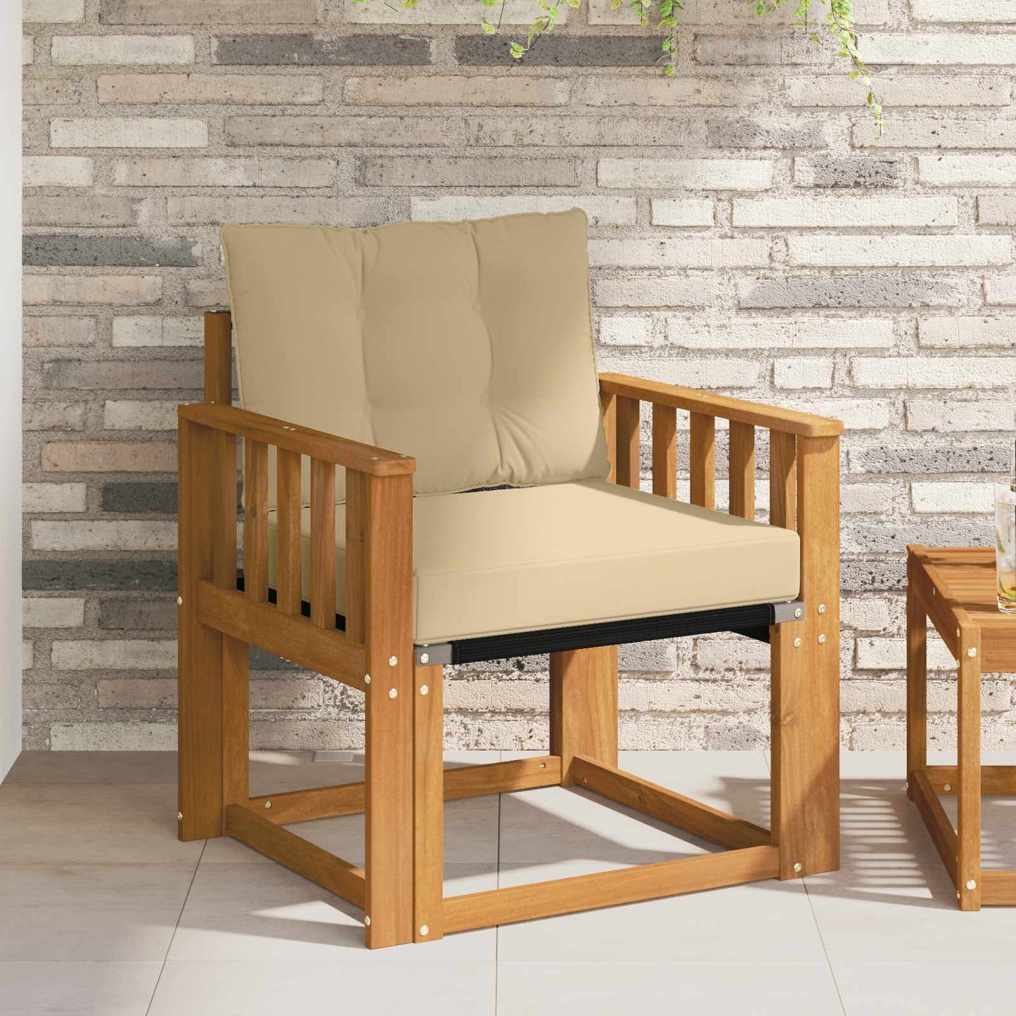 Outdoor-Sofa Massivholz Akazie Natur
