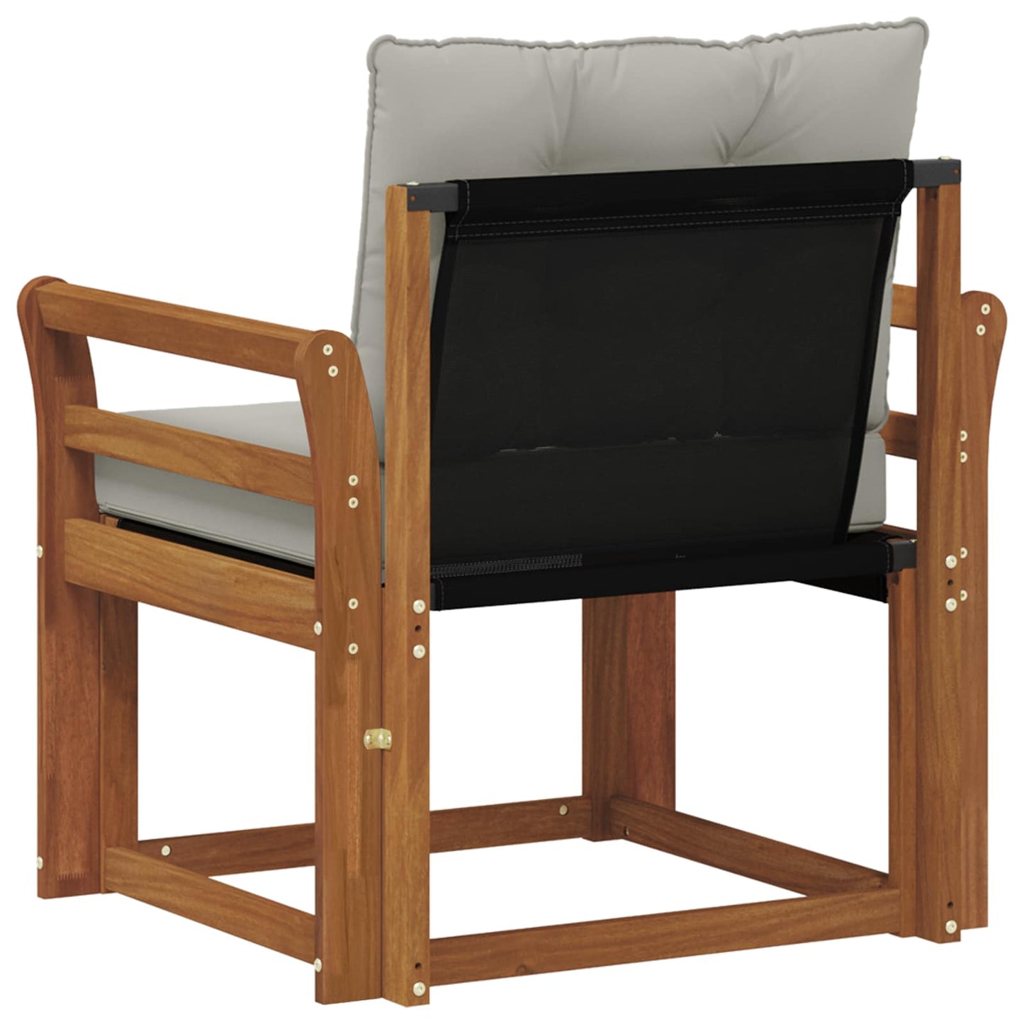 Outdoor-Sofa Massivholz Akazie Natürlich und Hellgrau
