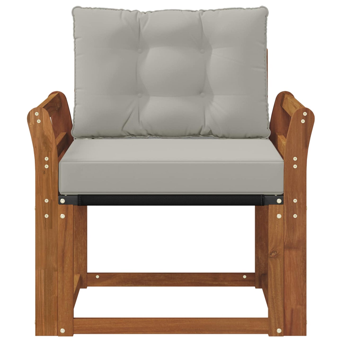 Outdoor-Sofa Massivholz Akazie Natürlich und Hellgrau