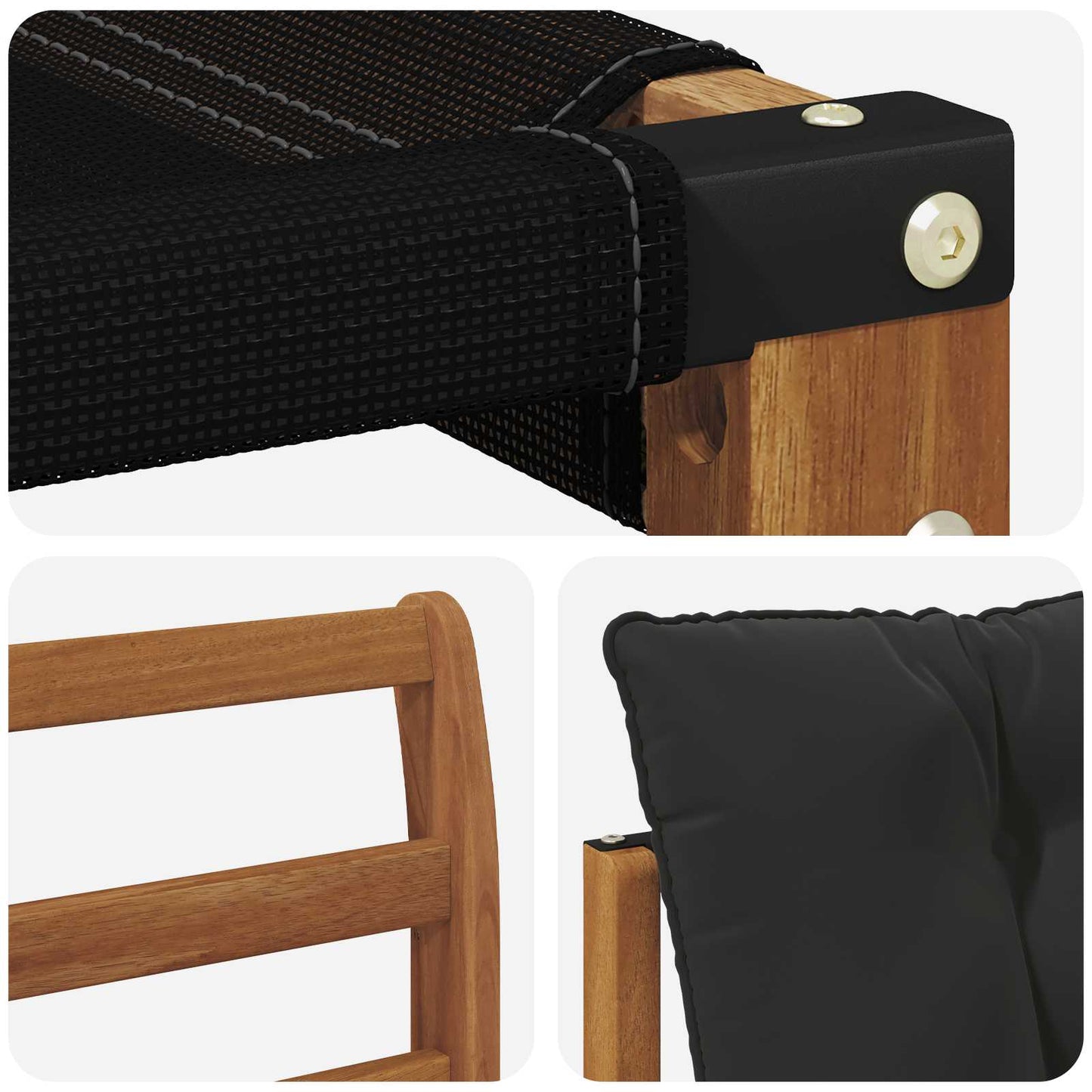 2 Stück Outdoor-Sofa Massivholz Akazie Natur