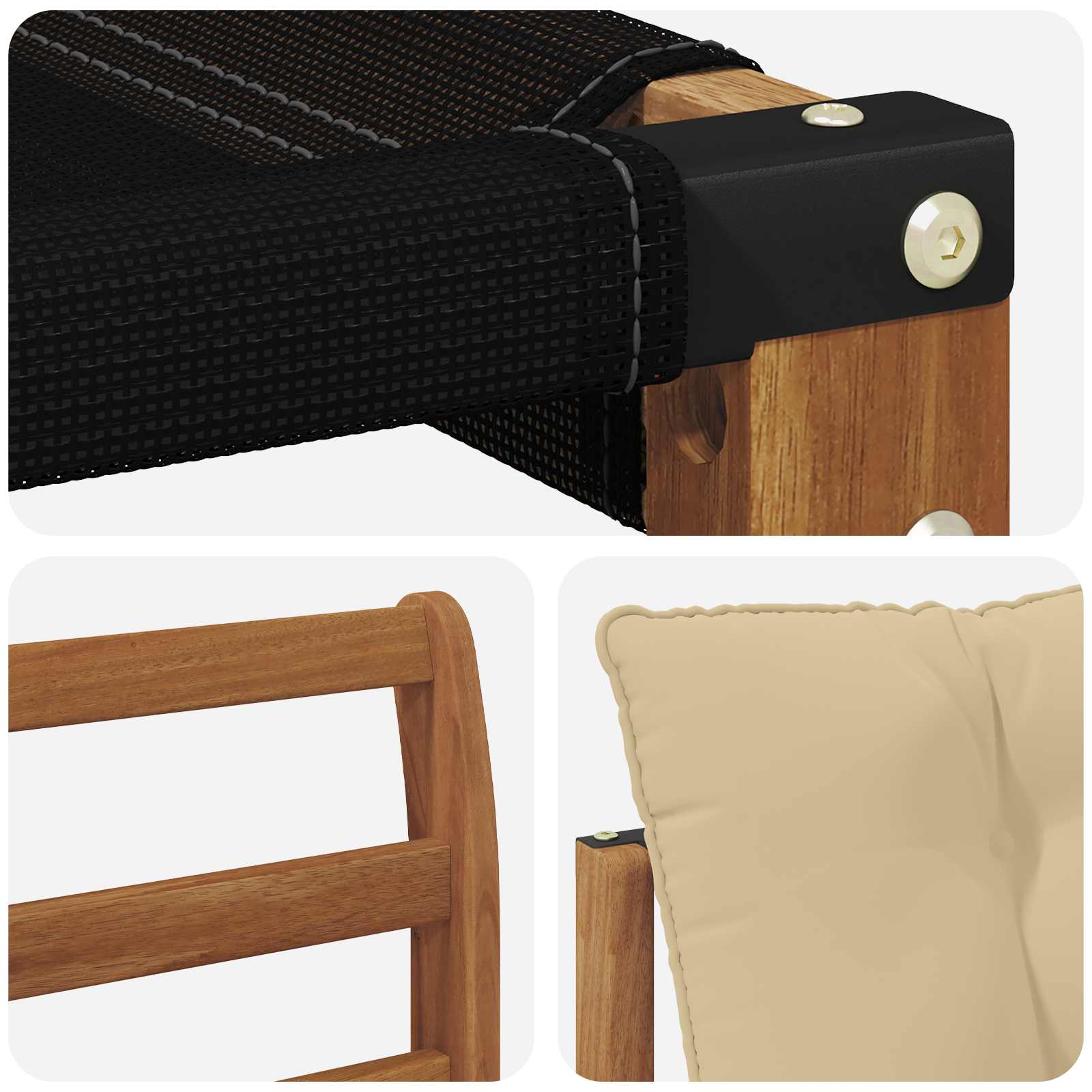 Outdoor-Sofa Massivholz Akazie Natur