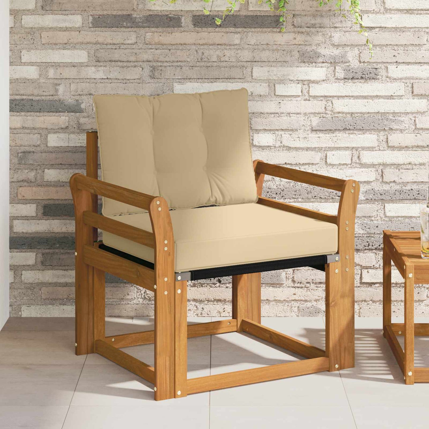 Outdoor-Sofa Massivholz Akazie Natur