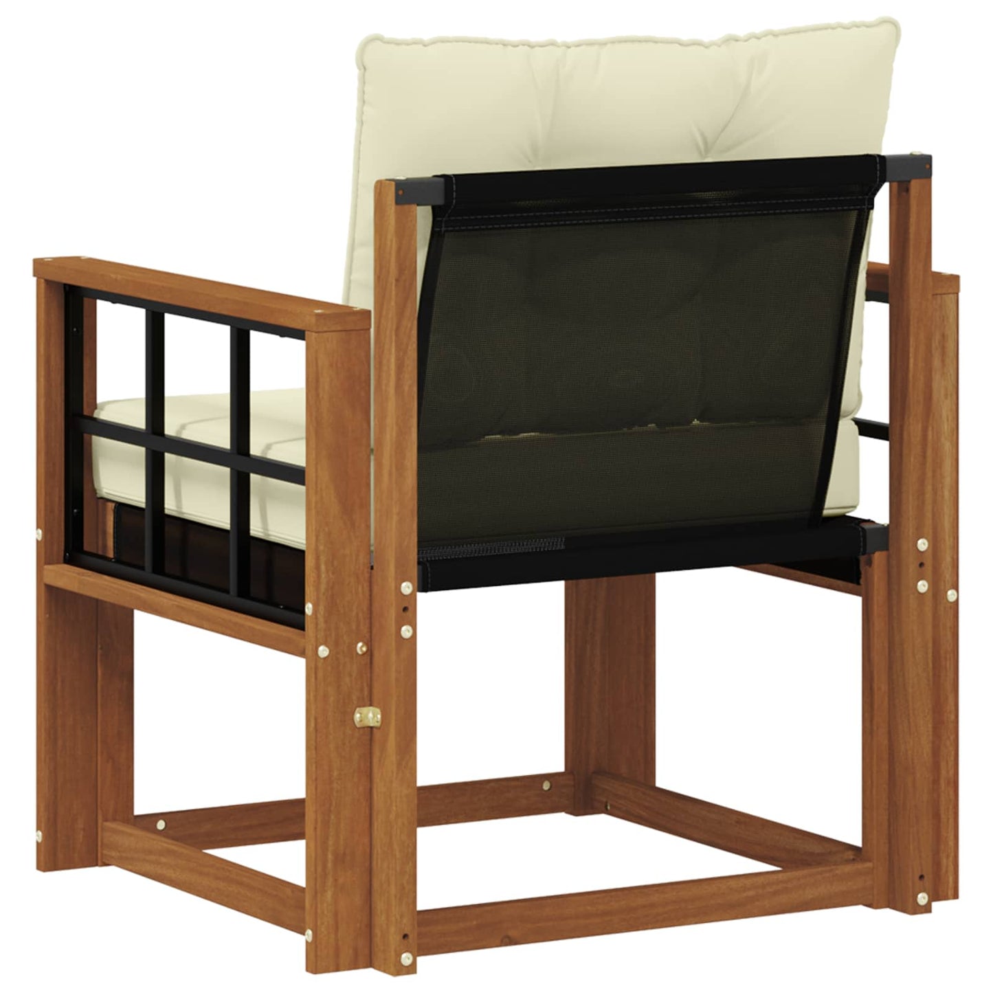 Outdoor-Sofa Massivholz Akazie Natur und Creme