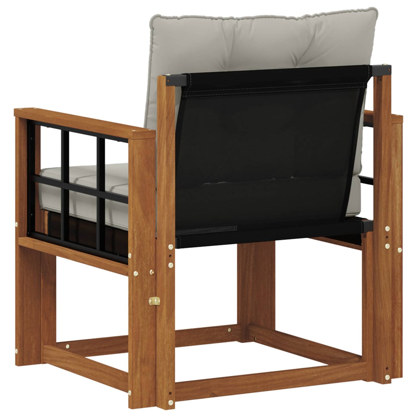 Outdoor-Sofa Massivholz Akazie Natürlich und Hellgrau