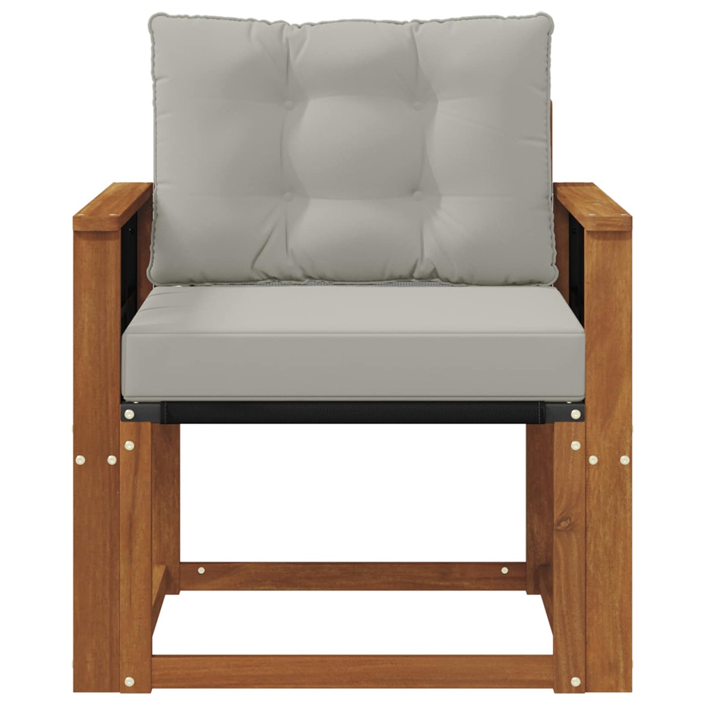 Outdoor-Sofa Massivholz Akazie Natürlich und Hellgrau
