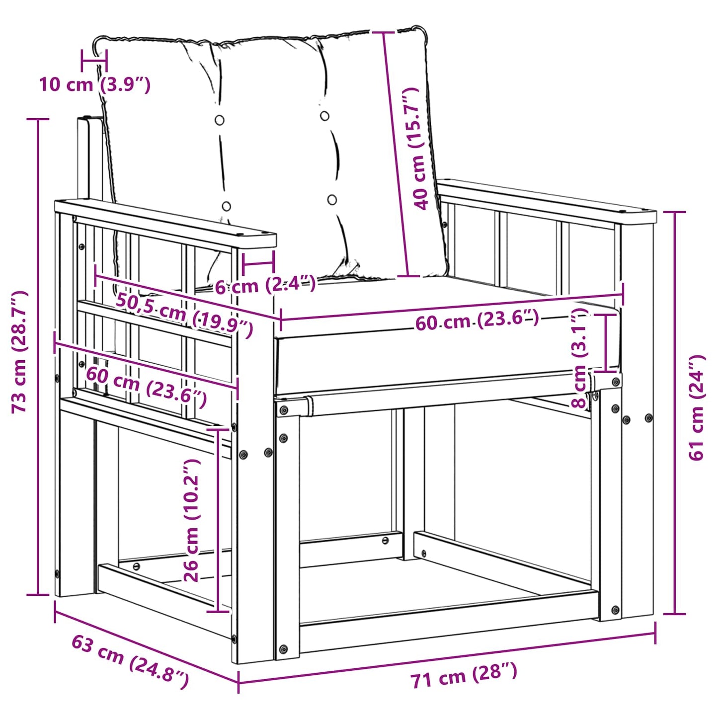 2 Stück Outdoor-Sofa Massivholz Akazie Natur