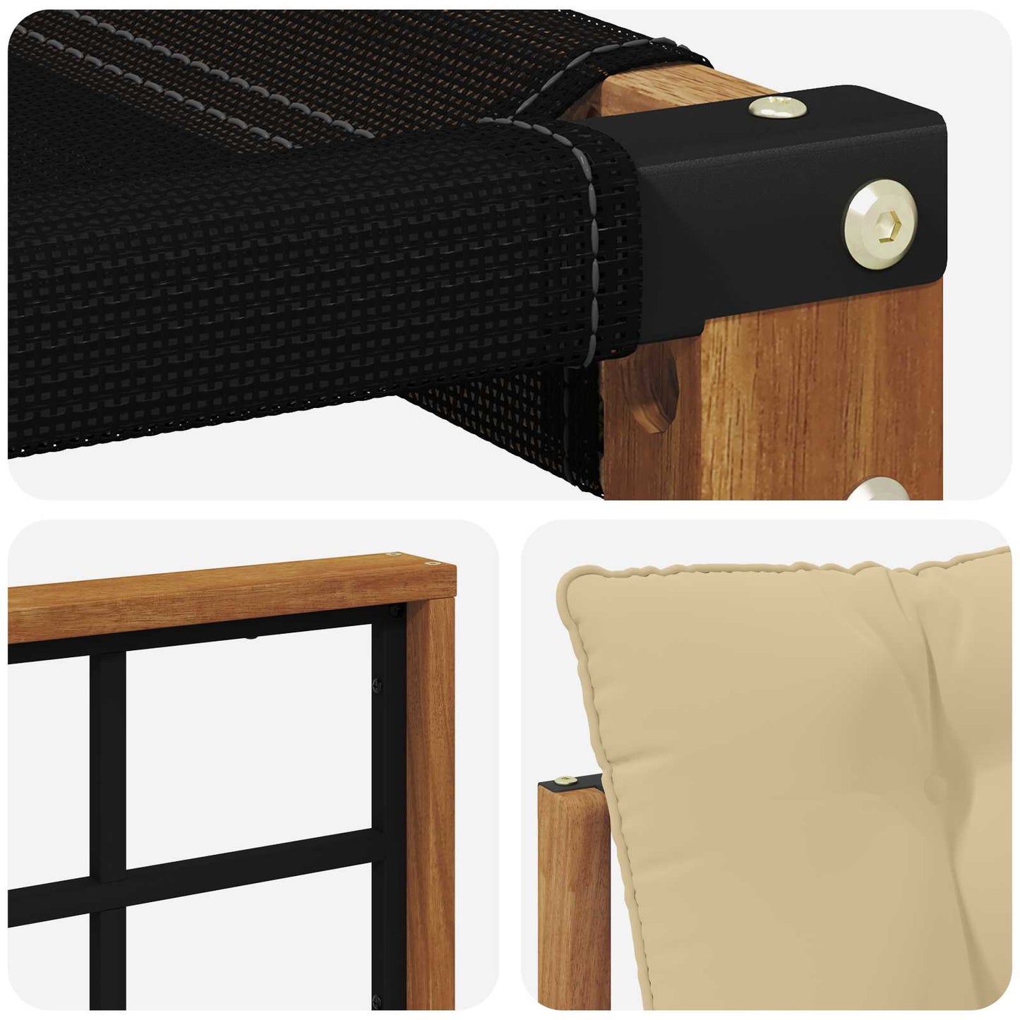 Outdoor-Sofa Massivholz Akazie Natur