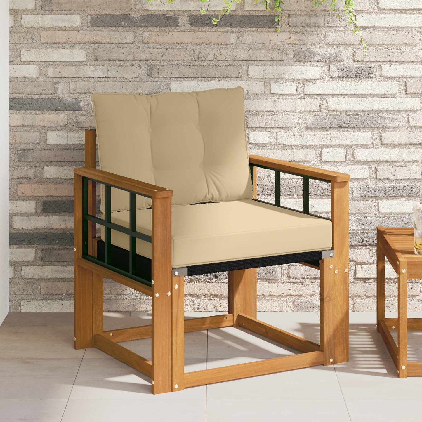 Outdoor-Sofa Massivholz Akazie Natur
