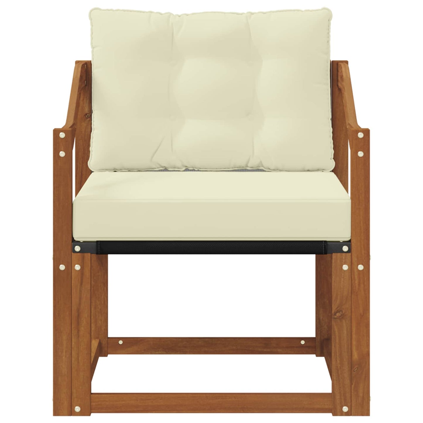 Outdoor-Sofa Massivholz Akazie Natur und Creme