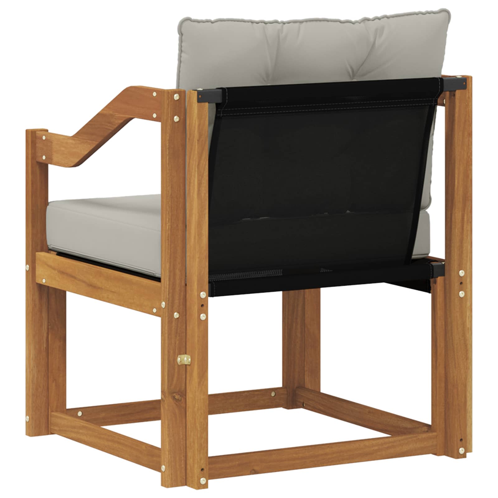 Outdoor-Sofa Massivholz Akazie Natürlich und Hellgrau
