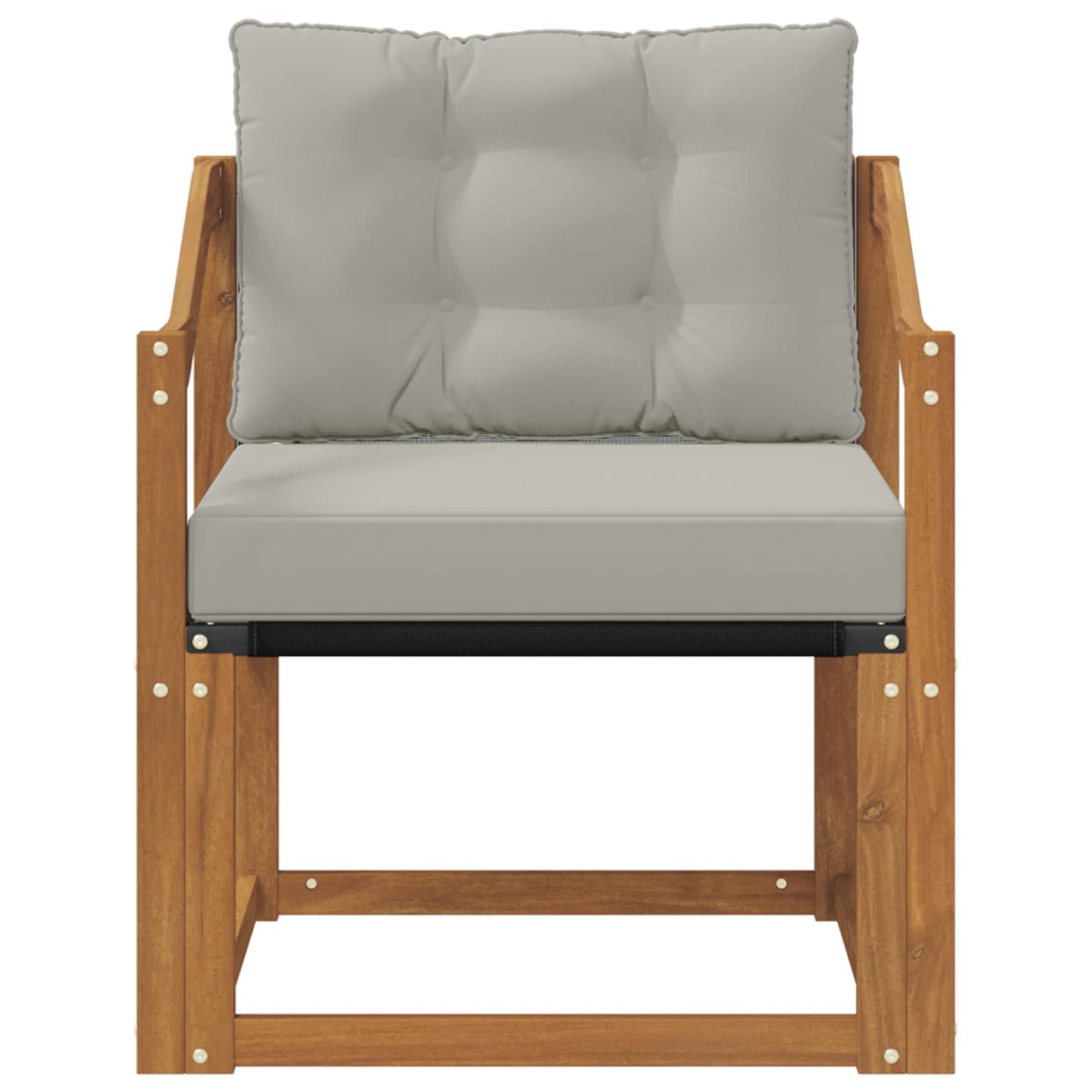 Outdoor-Sofa Massivholz Akazie Natürlich und Hellgrau