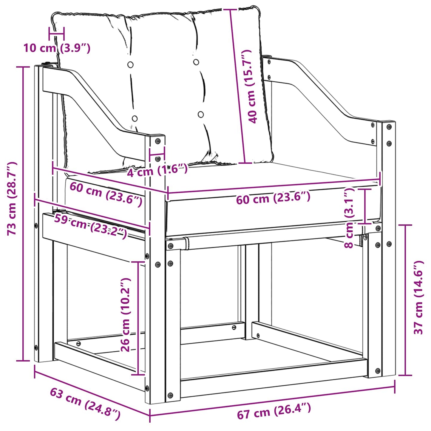 Outdoor-Sofa Massivholz Akazie Natürlich und Hellgrau