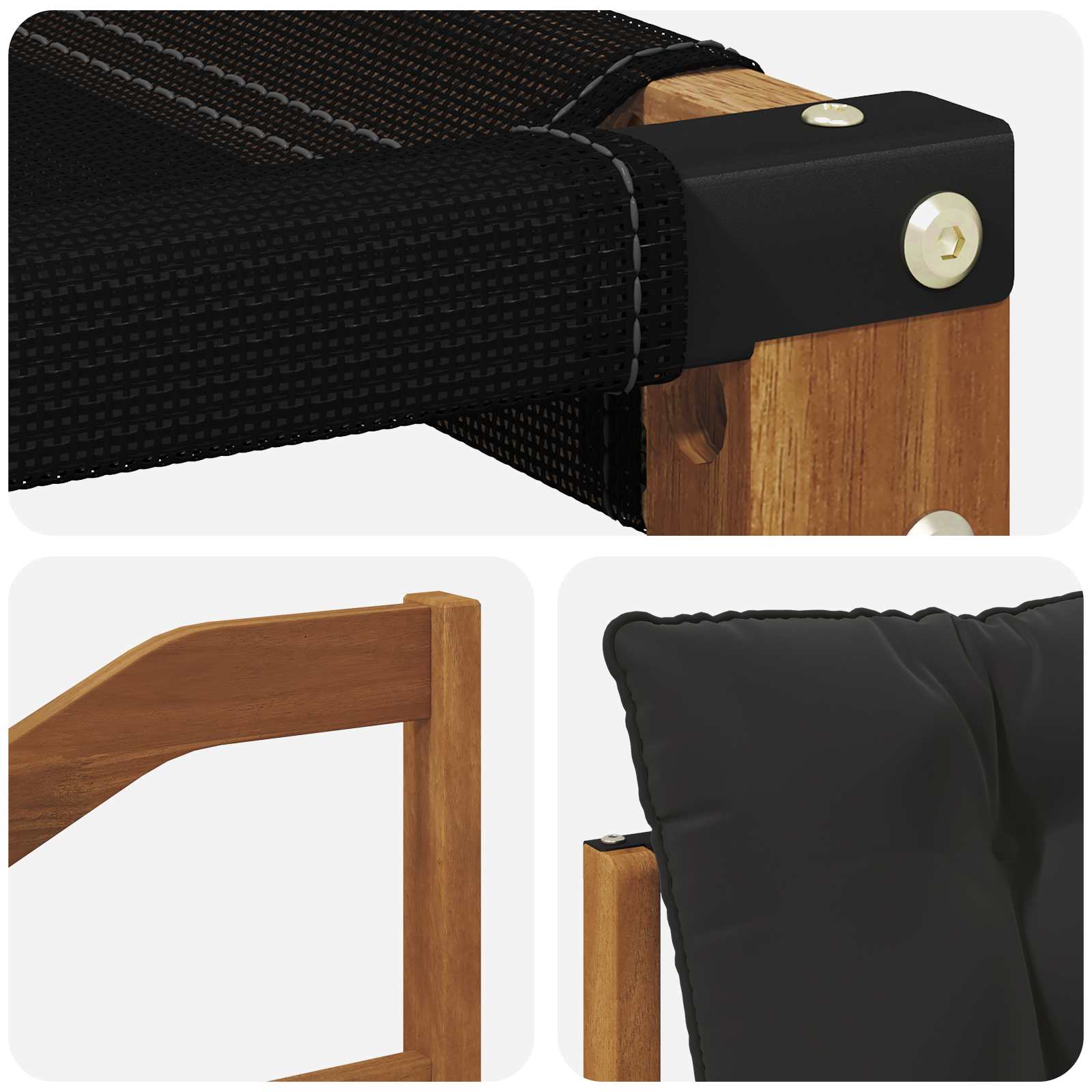 2 Stück Outdoor-Sofa Massivholz Akazie Natur