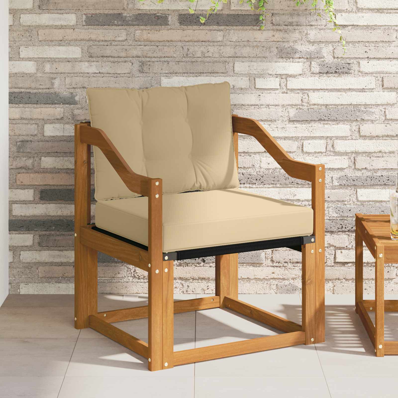 Outdoor-Sofa Massivholz Akazie Natur