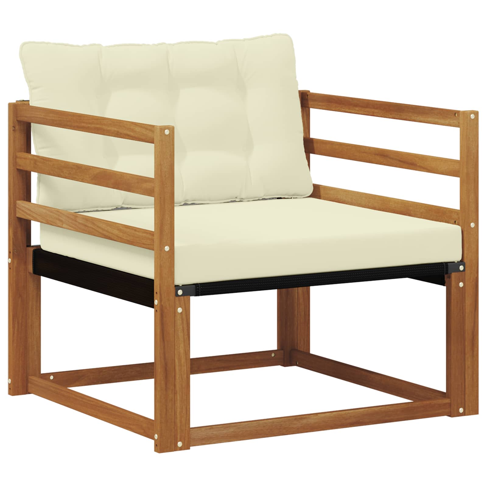 Outdoor-Sofagarnitur Massives Akazienholz und Textilene Natur