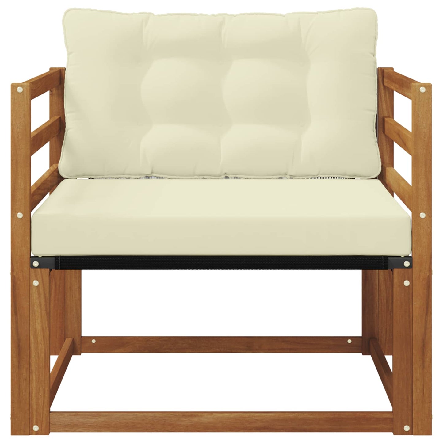 Outdoor-Sofagarnitur Massives Akazienholz und Textilene Natur