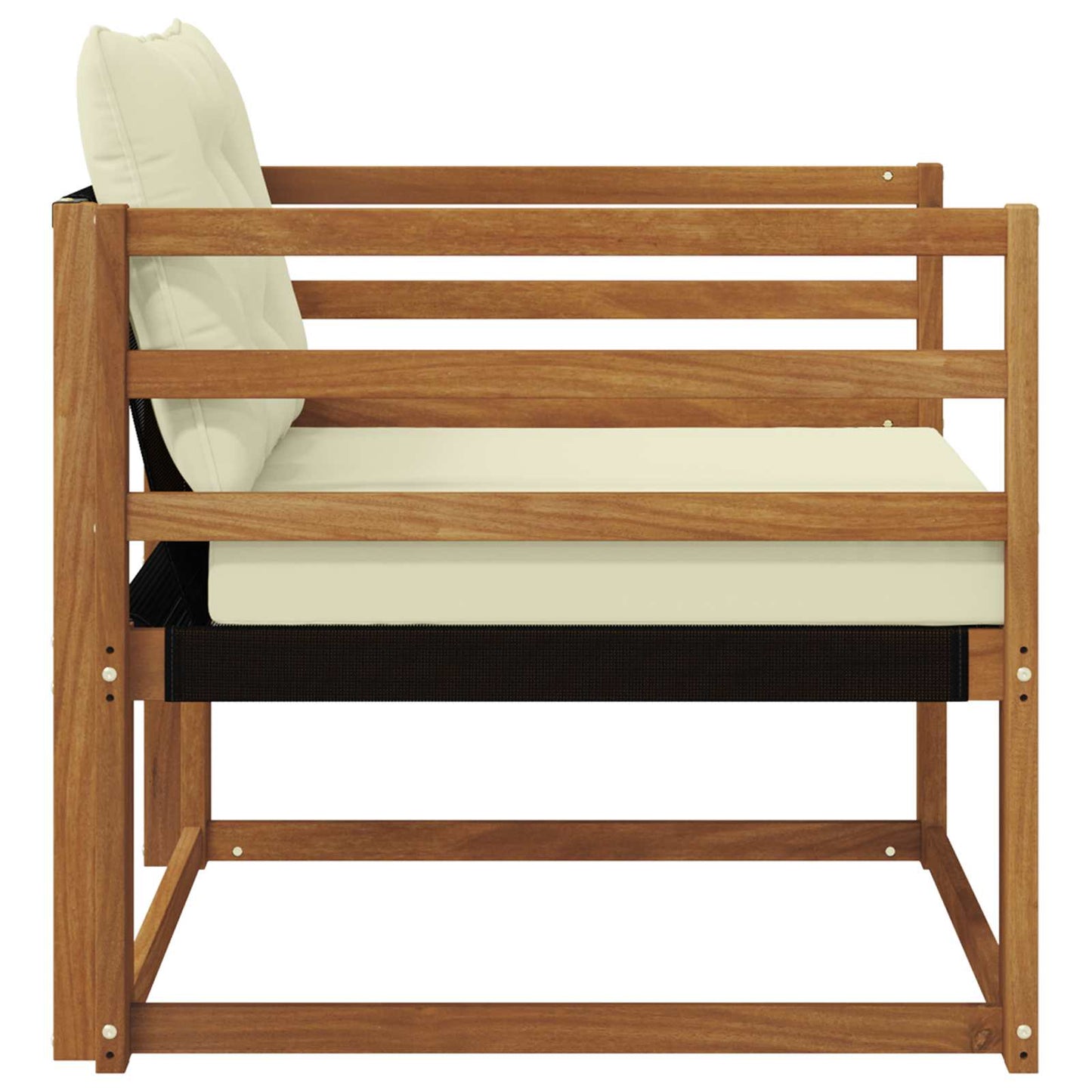 Outdoor-Sofagarnitur Massives Akazienholz und Textilene Natur