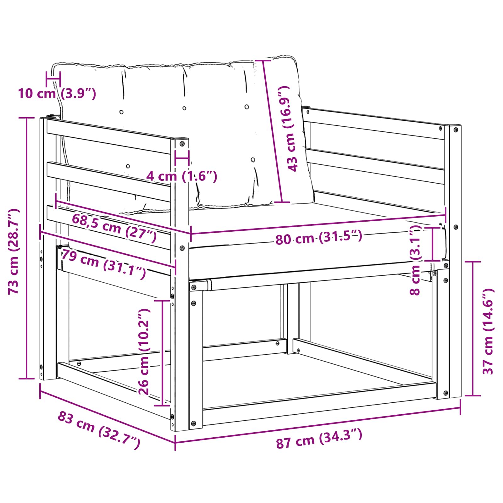 Outdoor-Sofagarnitur Massives Akazienholz und Textilene Natur
