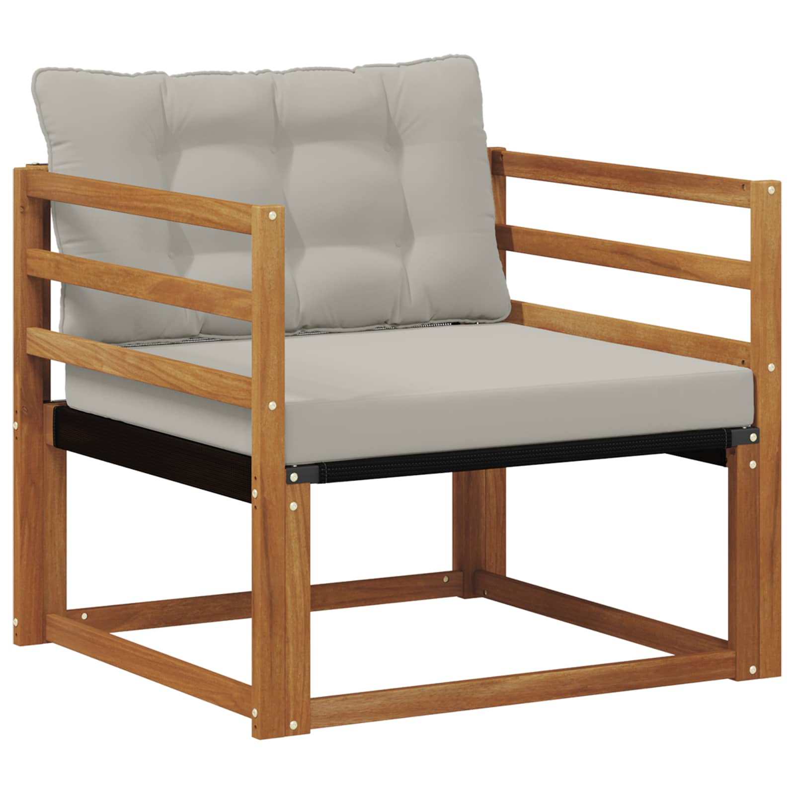 Outdoor-Sofagarnitur Massives Akazienholz und Textilene Natur