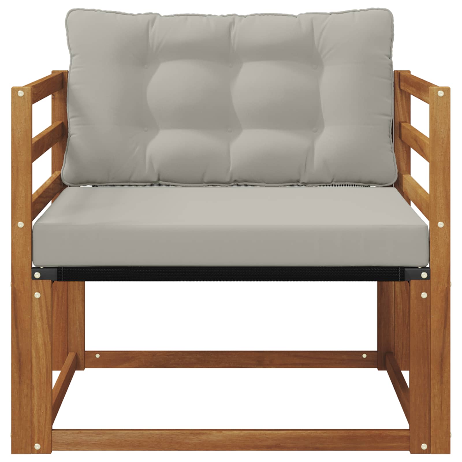Outdoor-Sofagarnitur Massives Akazienholz und Textilene Natur