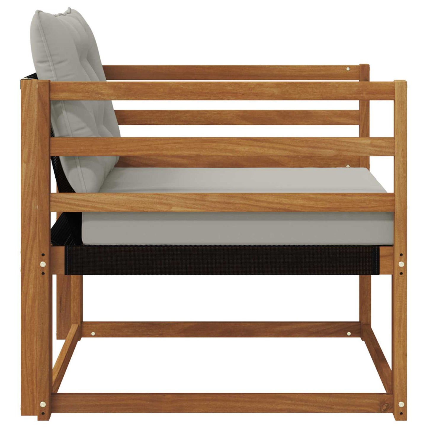 Outdoor-Sofagarnitur Massives Akazienholz und Textilene Natur