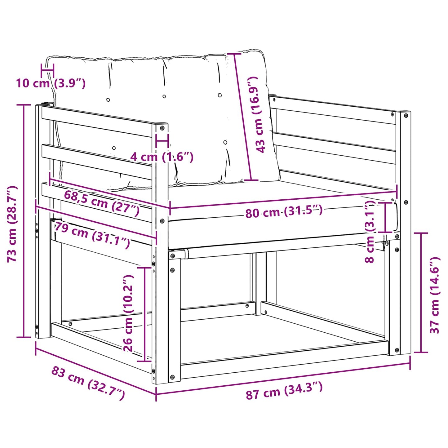 Outdoor-Sofagarnitur Massives Akazienholz und Textilene Natur