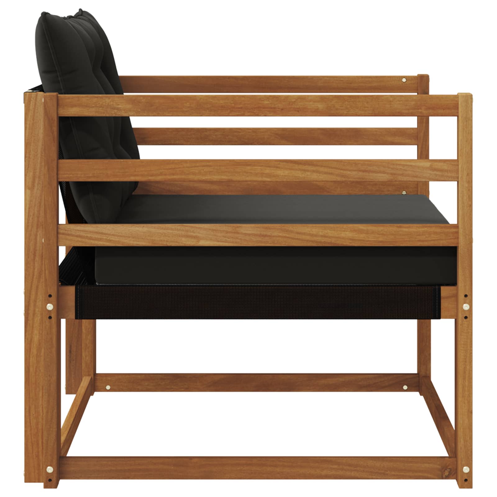 Outdoor-Sofagarnitur Massives Akazienholz und Textilene Natur