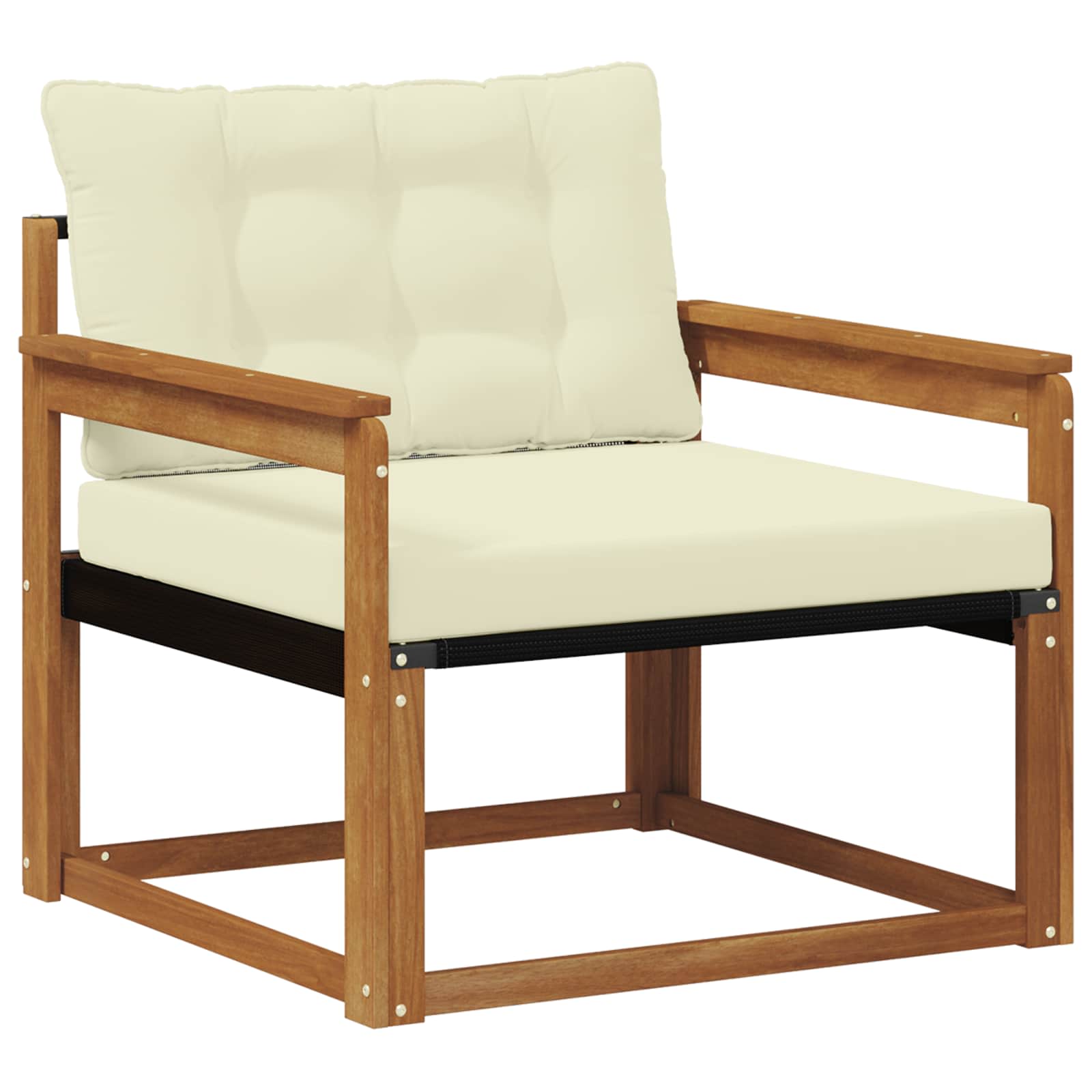 Outdoor-Sofagarnitur Massives Akazienholz und Textilene Natur