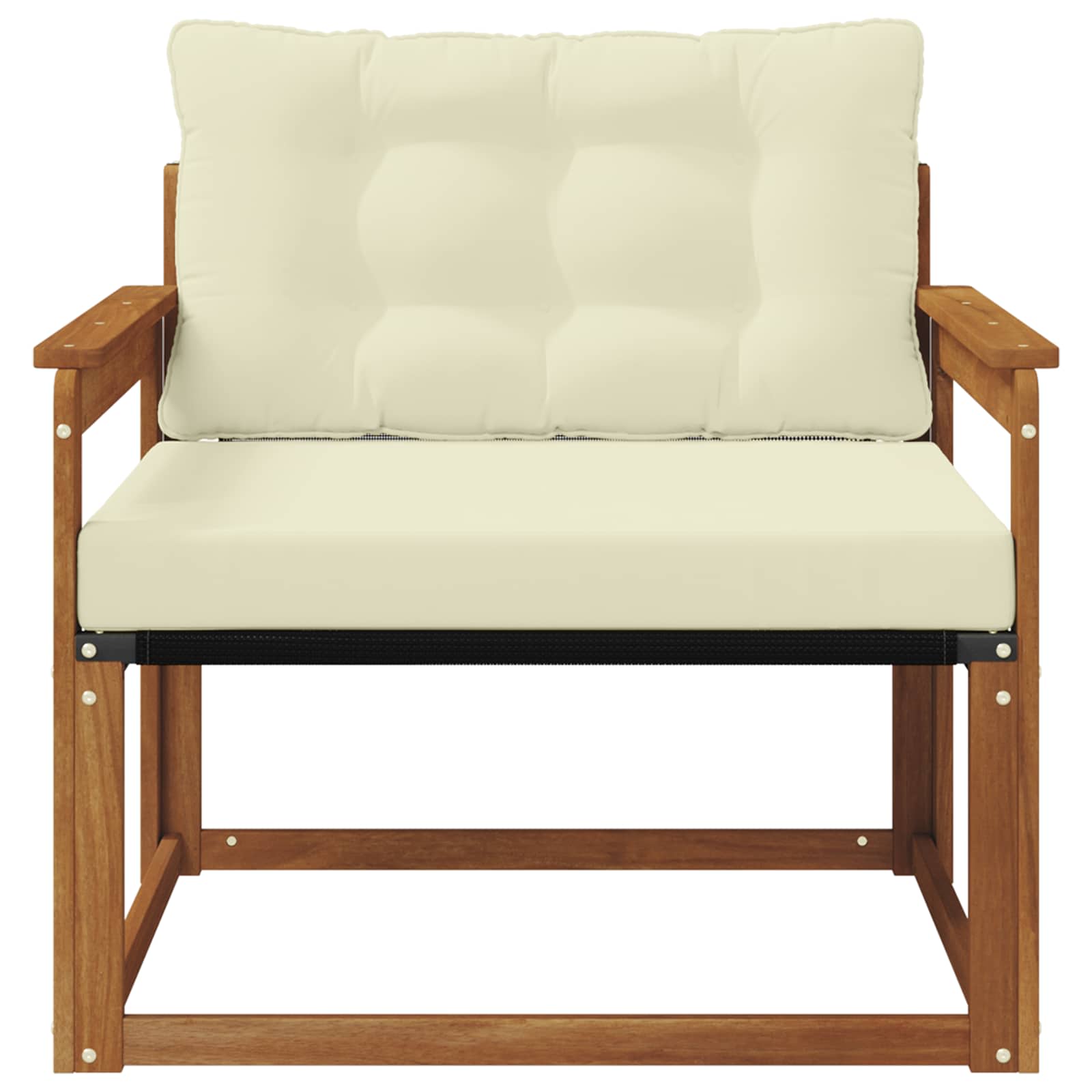 Outdoor-Sofagarnitur Massives Akazienholz und Textilene Natur