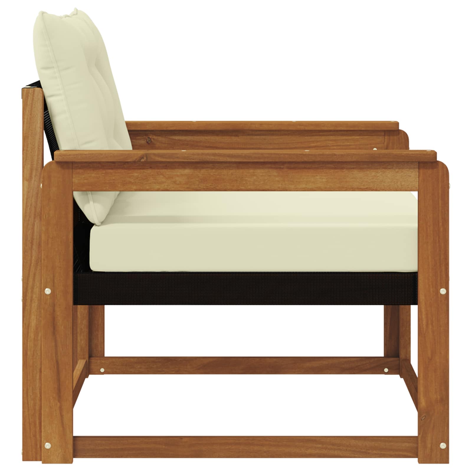 Outdoor-Sofagarnitur Massives Akazienholz und Textilene Natur