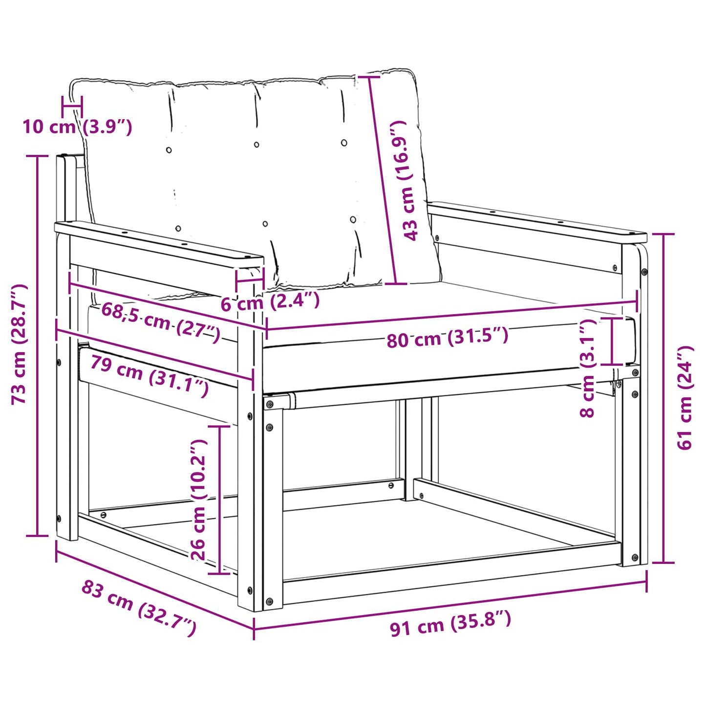 Outdoor-Sofagarnitur Massives Akazienholz und Textilene Natur