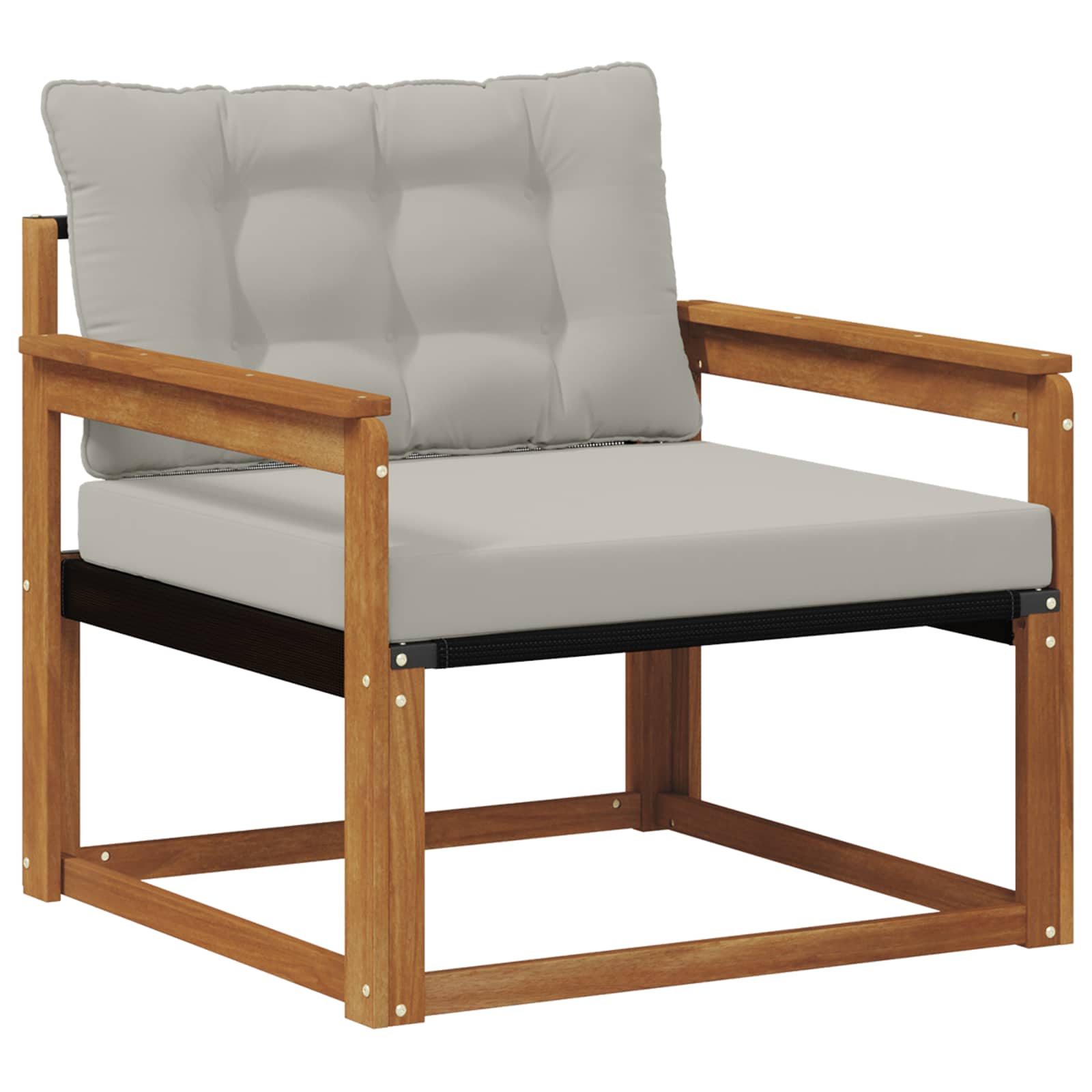 Outdoor-Sofagarnitur Massives Akazienholz und Textilene Natur
