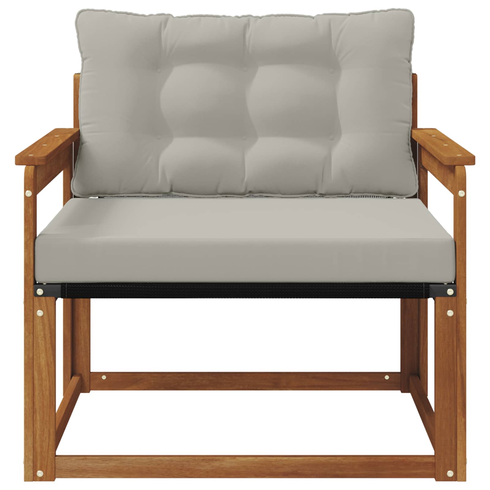 Outdoor-Sofagarnitur Massives Akazienholz und Textilene Natur