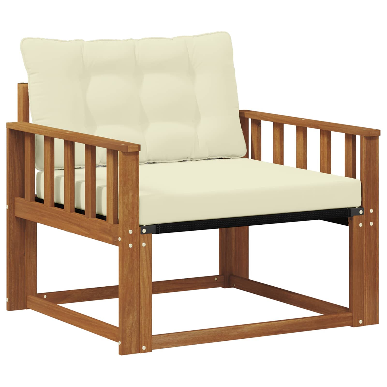Outdoor-Sofagarnitur Massives Akazienholz und Textilene Natur
