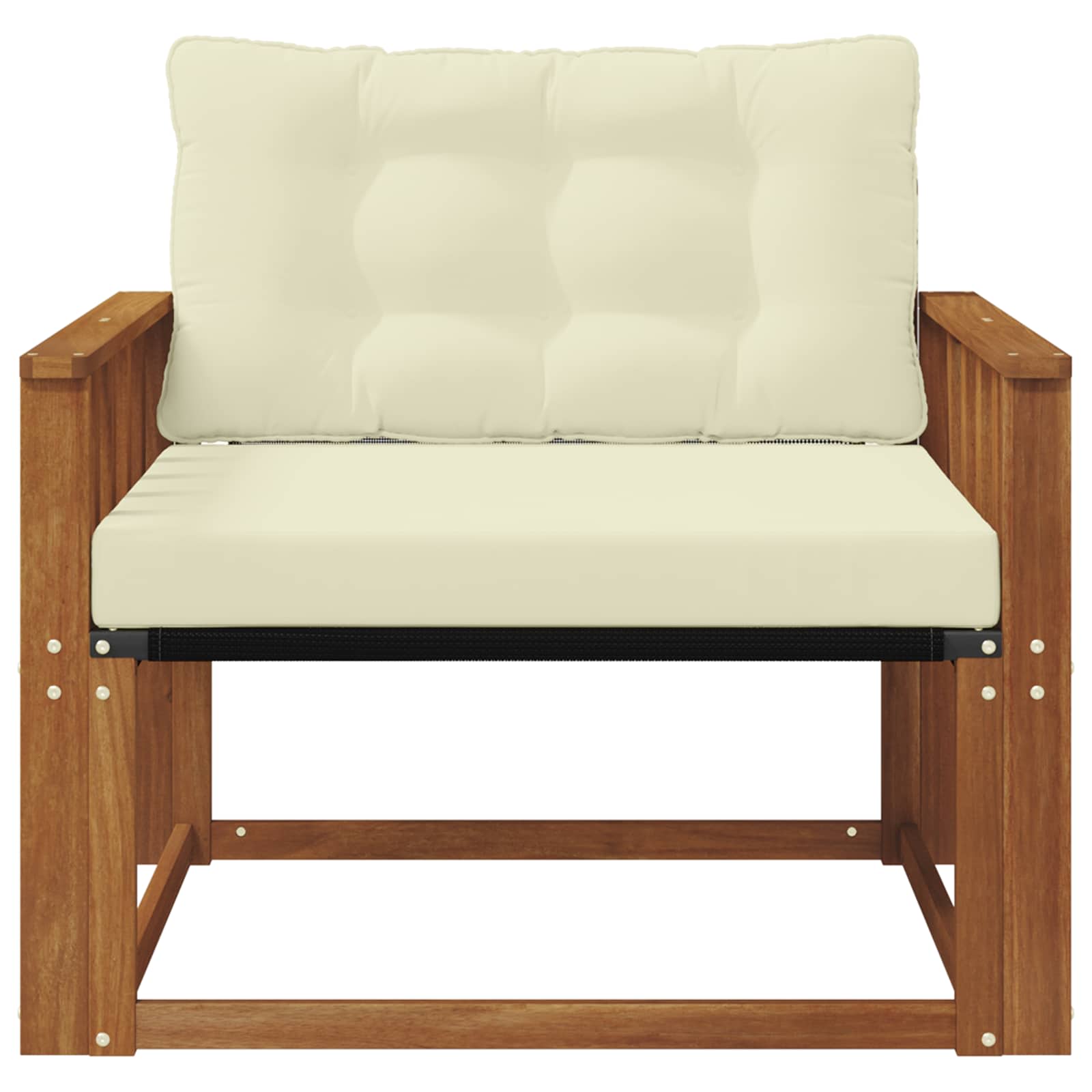 Outdoor-Sofagarnitur Massives Akazienholz und Textilene Natur