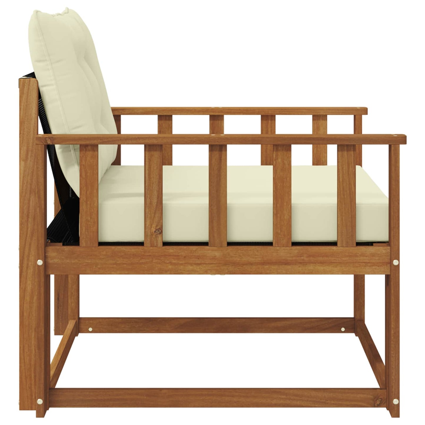 Outdoor-Sofagarnitur Massives Akazienholz und Textilene Natur